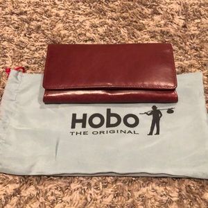 Wine red hobo wallet and dust bag